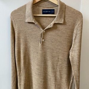 Abercrombie Cotton-Cashmere Long-Sleeve Knit Polo S